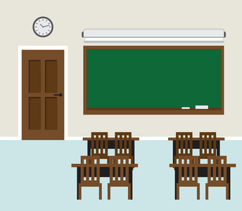 卡通矢量圖 分層教育理念在室內教室中的視覺詮釋